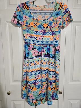 Capella apparel small women's bright floral midi dress